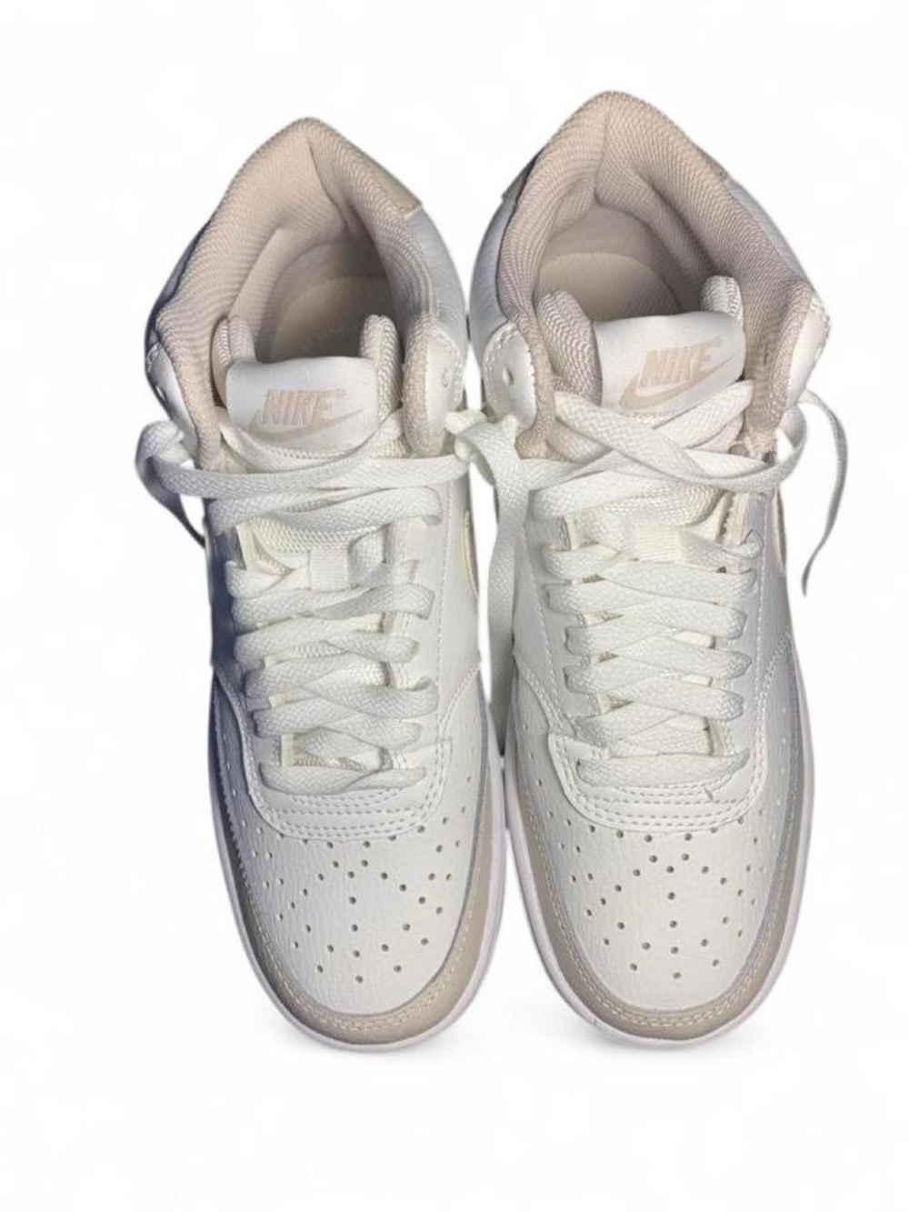 Nike Mid-Top Sneakers in White & Light Beige Women’s Size 8 - Picture 4 of 6